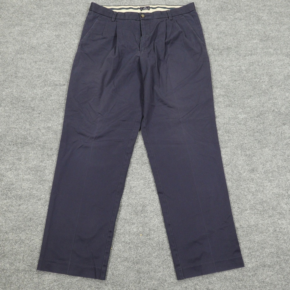 Dockers‎ Pants Mens 36x34 Navy Blue D3 Classic Fit Pleated Front Chino Trousers